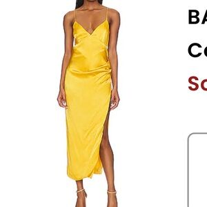 Elegant Yellow Spaghetti Strap Dress